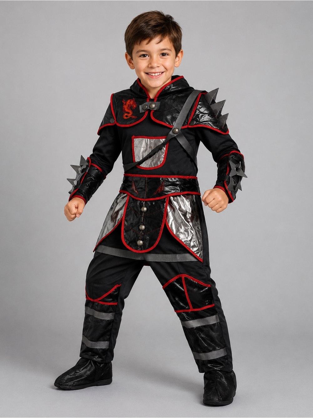 Black and Red Dragon Knight Kids Costume - Brand: